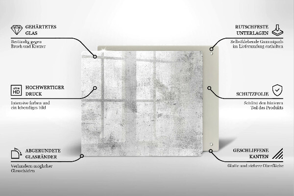 Skleněná deska do kuchyně Betonová textura