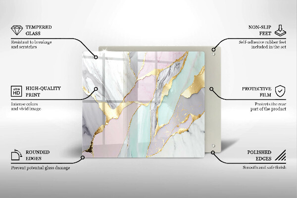 Skleněná deska do kuchyně Pastelový mramor