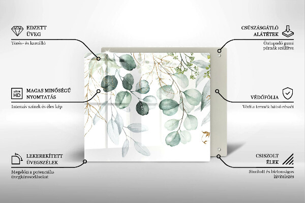 Skleněná deska do kuchyně Malované rostliny