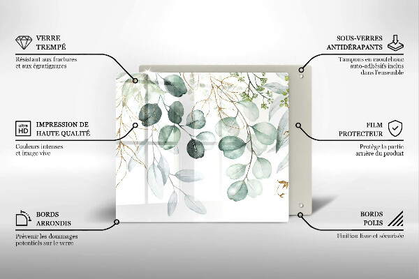 Skleněná deska do kuchyně Malované rostliny