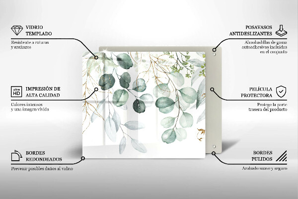 Skleněná deska do kuchyně Malované rostliny