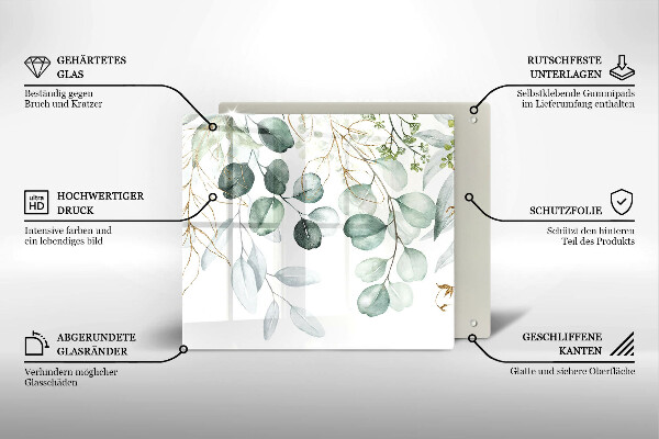 Skleněná deska do kuchyně Malované rostliny