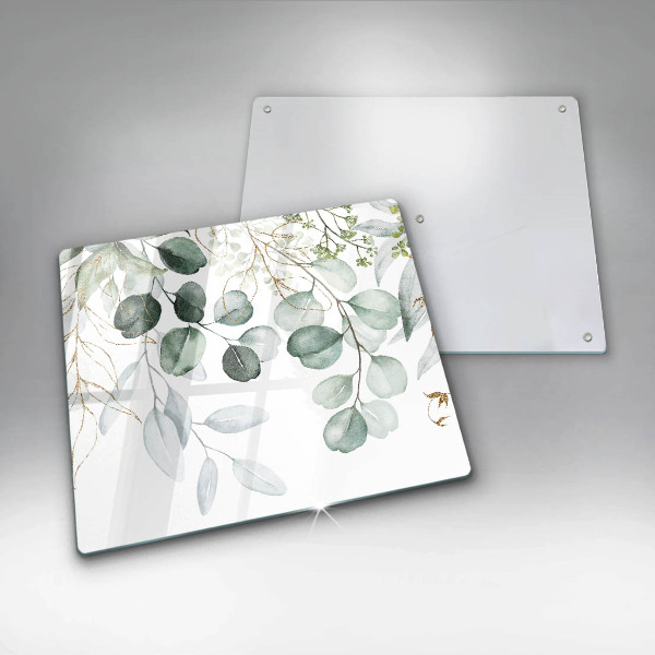 Skleněná deska do kuchyně Malované rostliny