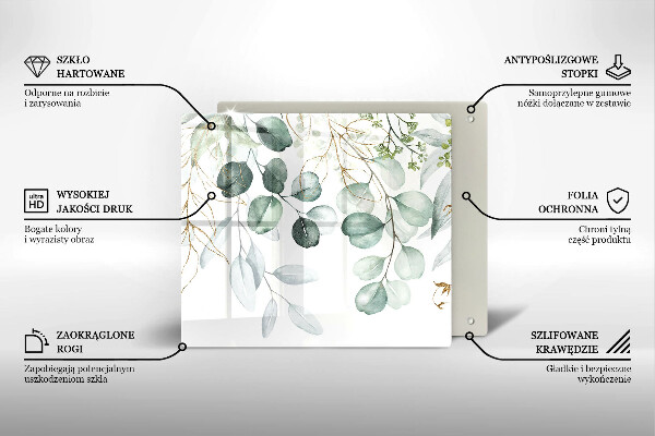 Skleněná deska do kuchyně Malované rostliny