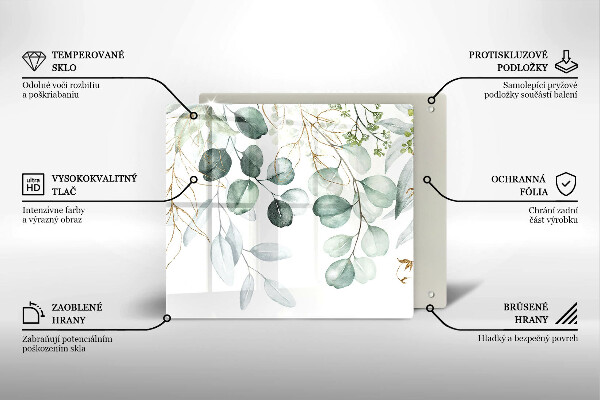 Skleněná deska do kuchyně Malované rostliny