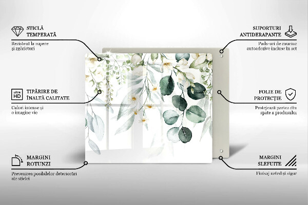 Krájecí prkénko skleněné Akvarel rostliny