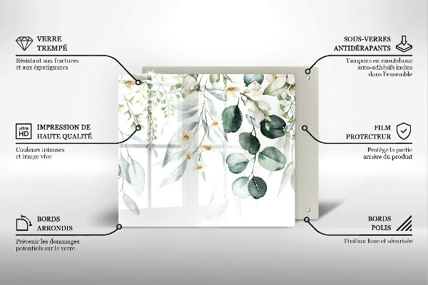 Krájecí prkénko skleněné Akvarel rostliny