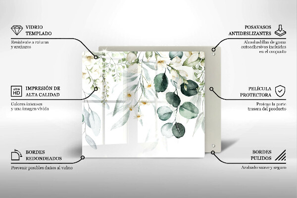 Krájecí prkénko skleněné Akvarel rostliny