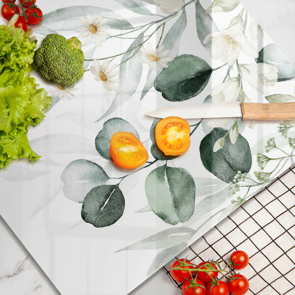 Krájecí prkénko skleněné Akvarel rostliny