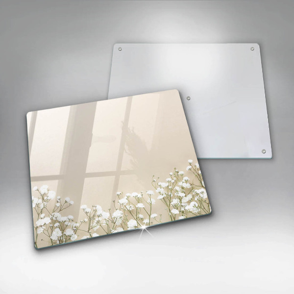 Krájecí prkénko skleněné Sádrové boho květiny