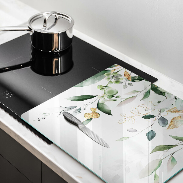 Krájecí prkénko skleněné Akvarel listy