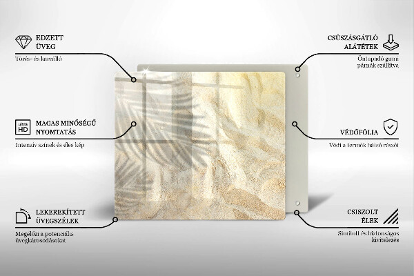 Krájecí prkénko skleněné Palmové listy a písek