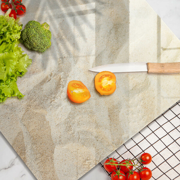 Krájecí prkénko skleněné Palmové listy a písek