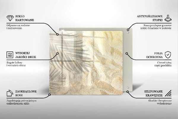 Krájecí prkénko skleněné Palmové listy a písek