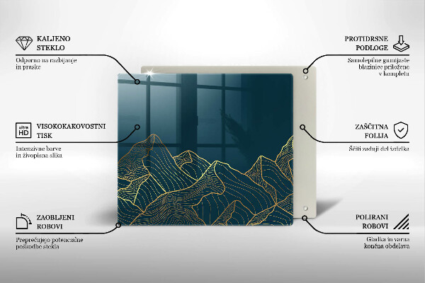 Krájecí prkénko skleněné Abstraktní hory