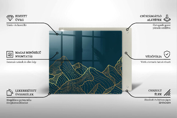 Krájecí prkénko skleněné Abstraktní hory