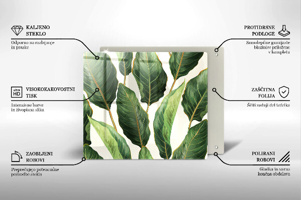 Krájecí prkénko skleněné Banánové listy