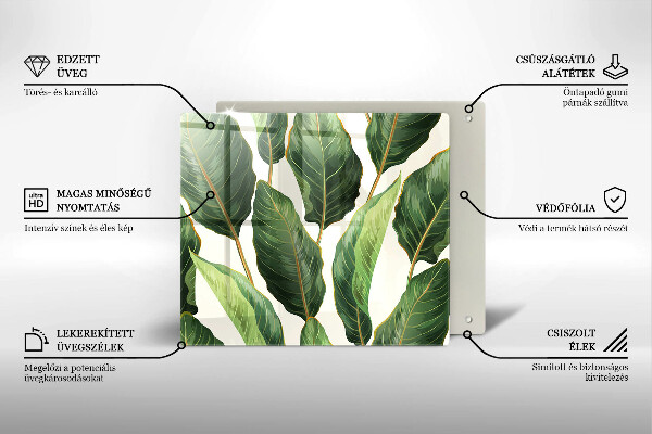 Krájecí prkénko skleněné Banánové listy