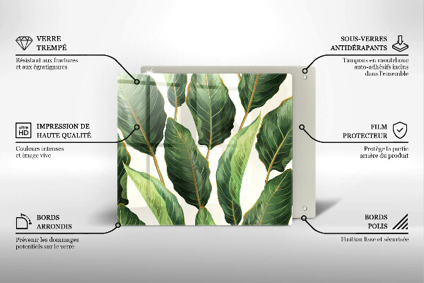 Krájecí prkénko skleněné Banánové listy