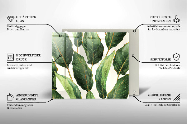 Krájecí prkénko skleněné Banánové listy