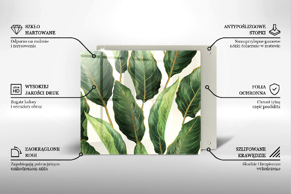 Krájecí prkénko skleněné Banánové listy