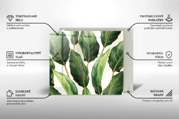 Krájecí prkénko skleněné Banánové listy