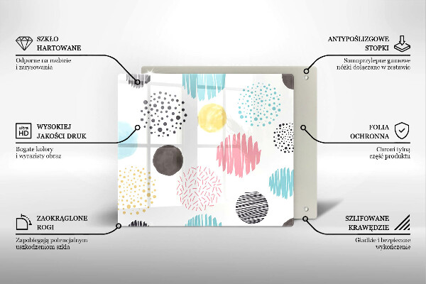 Krájecí prkénko skleněné Malované tvary