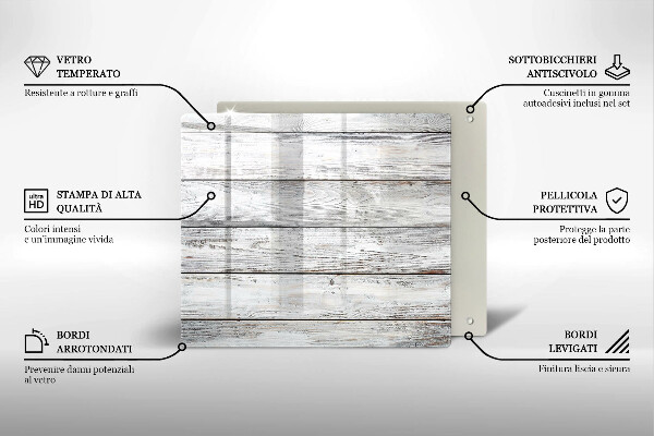 Krájecí prkénko skleněné Světlé dřevěné desky