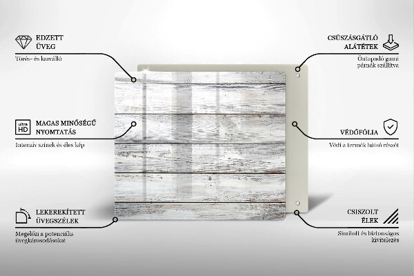 Krájecí prkénko skleněné Světlé dřevěné desky