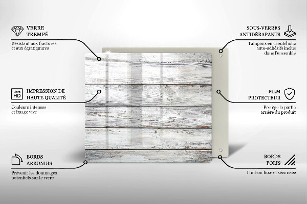 Krájecí prkénko skleněné Světlé dřevěné desky