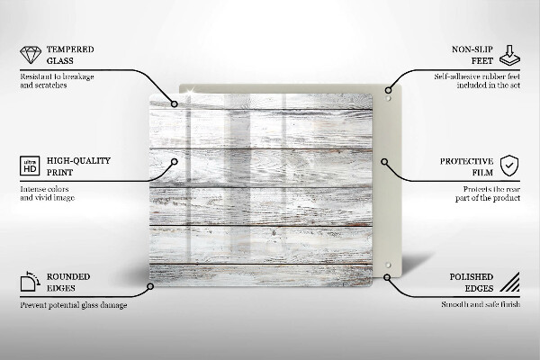 Krájecí prkénko skleněné Světlé dřevěné desky