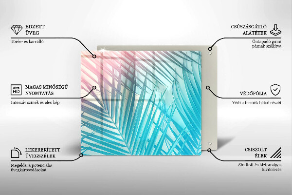 Krájecí prkénko skleněné Pastelové listy