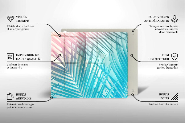 Krájecí prkénko skleněné Pastelové listy