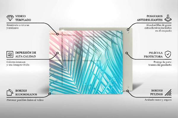 Krájecí prkénko skleněné Pastelové listy