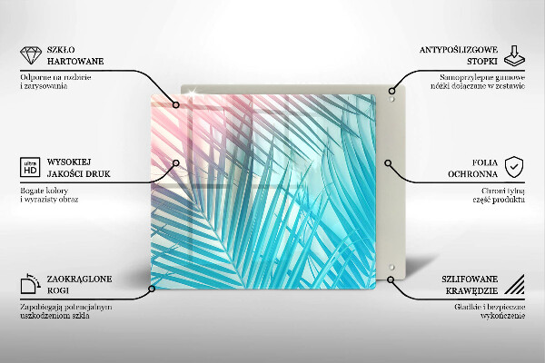 Krájecí prkénko skleněné Pastelové listy