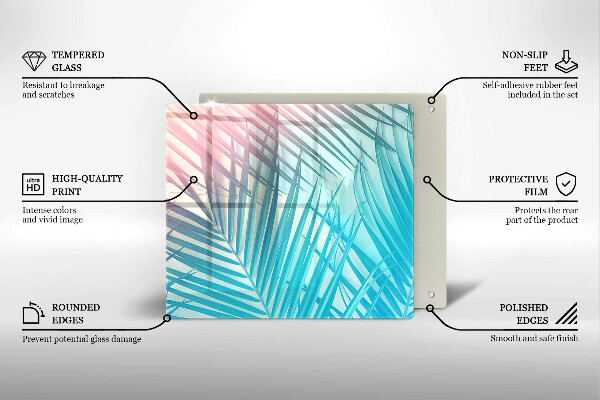 Krájecí prkénko skleněné Pastelové listy