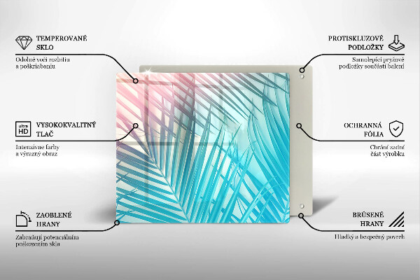 Krájecí prkénko skleněné Pastelové listy