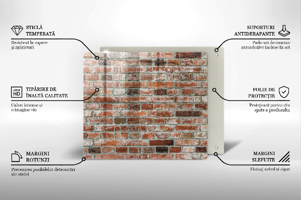 Krájecí prkénko skleněné Stará cihlová zeď