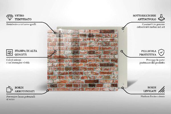 Krájecí prkénko skleněné Stará cihlová zeď