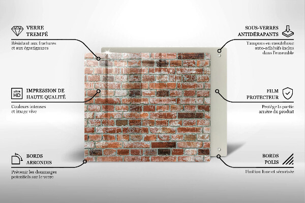 Krájecí prkénko skleněné Stará cihlová zeď