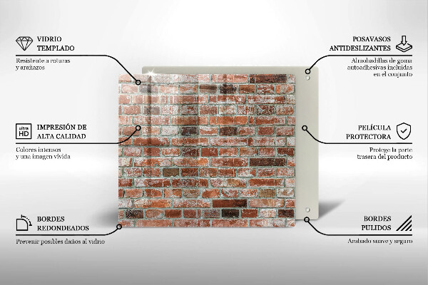 Krájecí prkénko skleněné Stará cihlová zeď