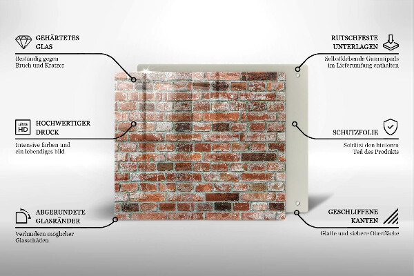 Krájecí prkénko skleněné Stará cihlová zeď