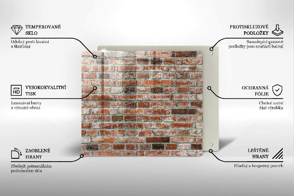 Krájecí prkénko skleněné Stará cihlová zeď