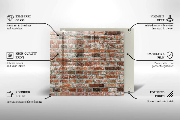 Krájecí prkénko skleněné Stará cihlová zeď