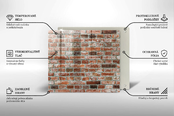 Krájecí prkénko skleněné Stará cihlová zeď