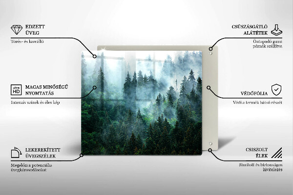 Krájecí prkénko skleněné Les v mlze