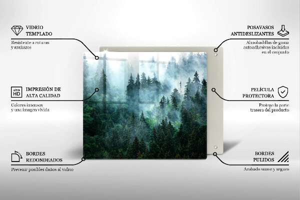 Krájecí prkénko skleněné Les v mlze