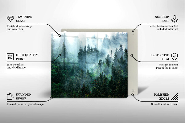 Krájecí prkénko skleněné Les v mlze