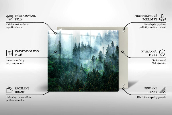 Krájecí prkénko skleněné Les v mlze