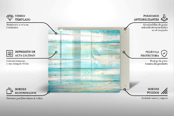 Skleněná krájecí deska Vintage dřevěné desky